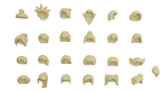 TwindBricks3D – Minifigures Hair pack 7