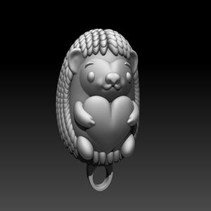 Hedgehog Heart Keychain