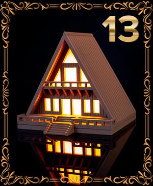 A-Frame Cabin Lamp – No Supports, No AMS – Christmas Day 13 – Light – Lighting