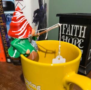 He has Gnome Fishing – Tea Bag Holder and Mug Accessory