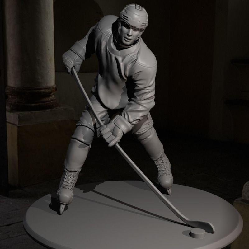 HOCKEY PLAYER FIGURE STL READY FOR 3D PRINTING MOVIE DIORAMA