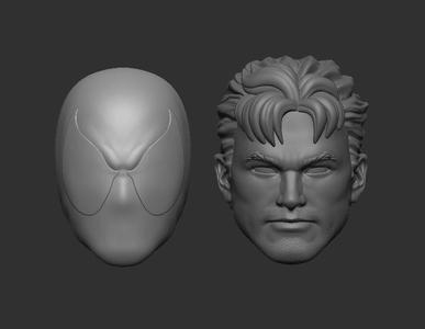 Black Spiderman – Headsculpt for Action Figures 3D print model