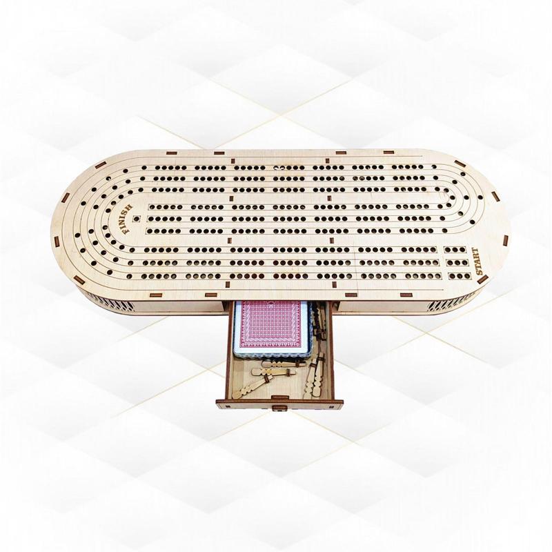Gift board game cribbage board design laser cut