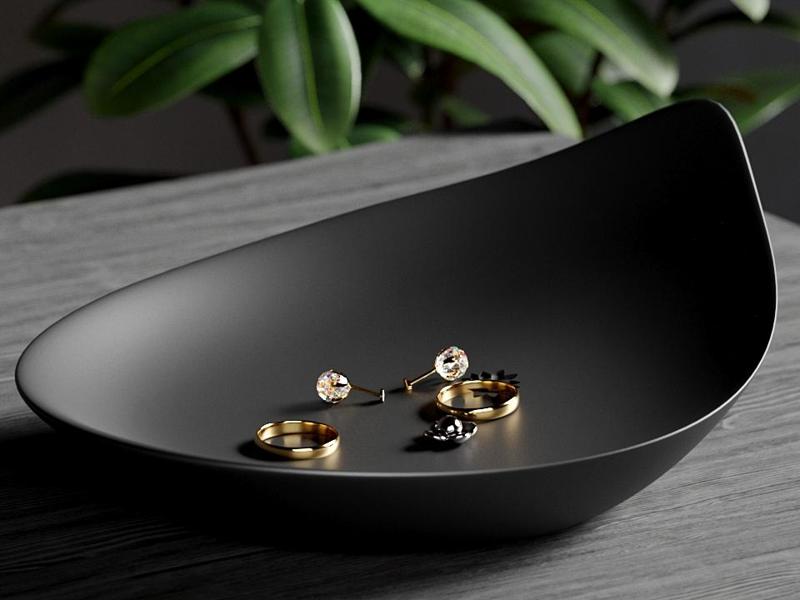 Noir Petal Jewelry Dish