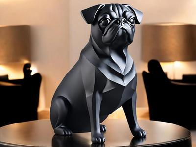Minimalist Pug Sculpture, Pug Statue