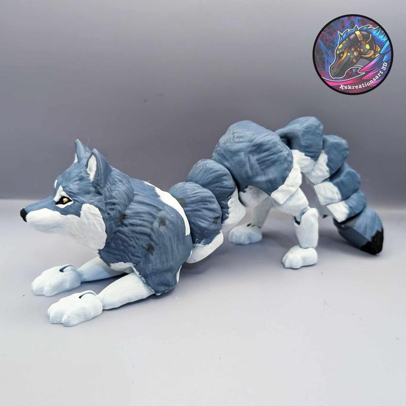 Flexi Wolf, Print-in-place, Articulated wolf