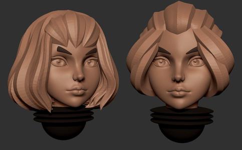 Anime set of Space nuns alternative heads