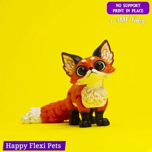Fox cub the articulated flexi toy (STL & 3MF)