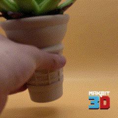 Ice Cream Cone Desktop Planter With Detachable Drainage Hole