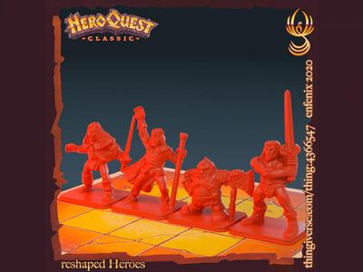 HeroQuest – reshaped Heroes (Barbar, Dwarf, Elf, Wizard)