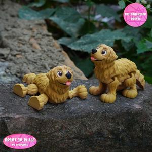 Print In Place Cute Flexi Golden Retriever Dog