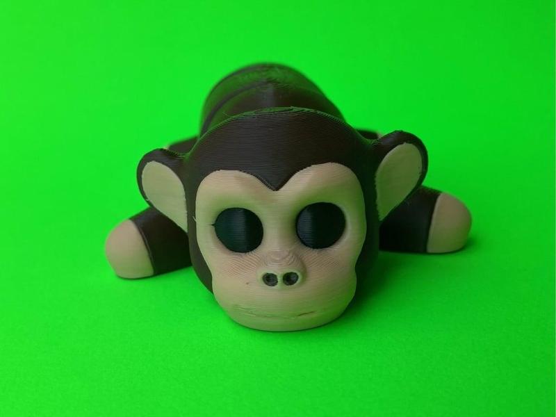 Articulated Monkey, Cute Flexi Fidget Animal Toy 3D Print