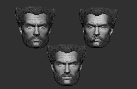 Henry Cavill Wolverine head three pack 3d printable