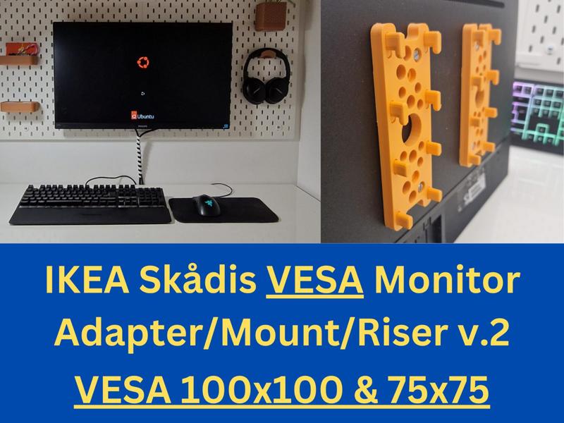 IKEA Skådis VESA Monitor Adapter/Mount/Riser v.2
