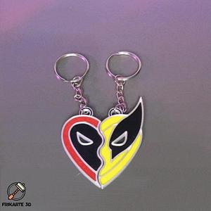 Deadpool & Wolverine Best Friends Heart Necklace/Keychain