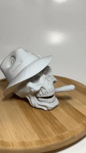 Skull with Hat & Smoking