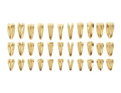 Bails set for pendants and necklaces of 11 designs 3 sizes each
