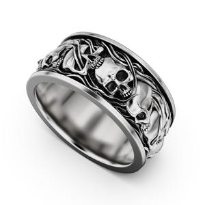 Skull ring and smoke in a circle