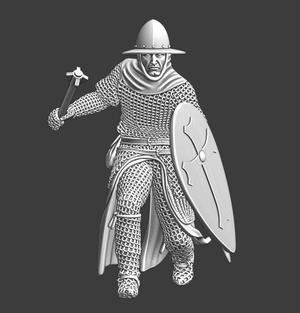 Medieval Infantry Sergeant with mace and shield