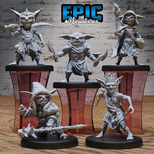 Goblin Tribe Set A / Goblinoid Male Creature / Evil Ogre Warrior / Green Skin Army Soldier / Siege Servan / Forest Fighter / Woodland Encounter