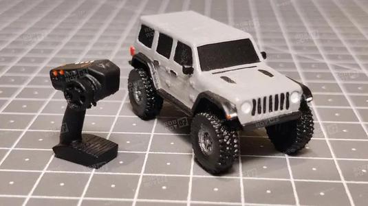 Mini Crawler Similar to Axial SCX10-III Jeep Wrangler Rubicon JLU 4WD (1/100) for Action Figures 1/10