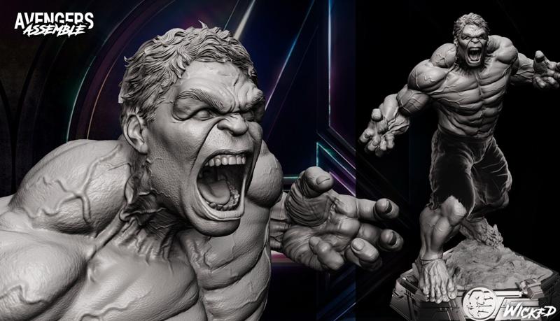 Wicked Marvel Hulk Avengers Diorama Sculpture