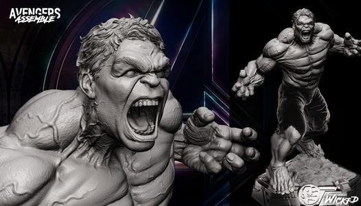 Wicked Marvel Hulk Avengers Diorama Sculpture