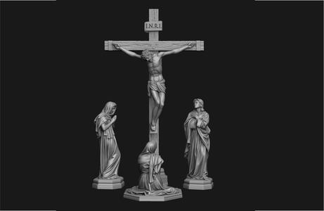 Crucifixion Scene Set 3D Model Collection