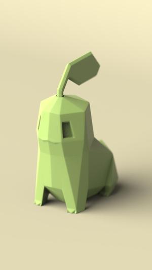 Low-poly Chikorita (Version 2)