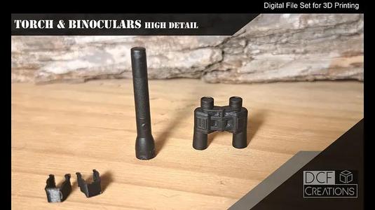 Scale Maglite and Binoculars