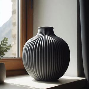 Modern Ribbed Designer Vase