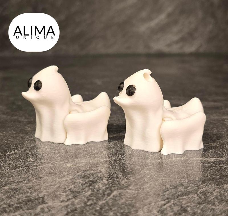 Flexi ghost duck + keychain + deco