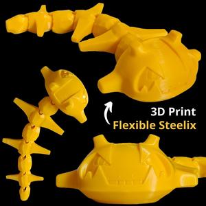 Steelix Pokemon Flexible 3D Model