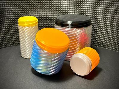 Vase jar – round textured (threaded, parametric)
