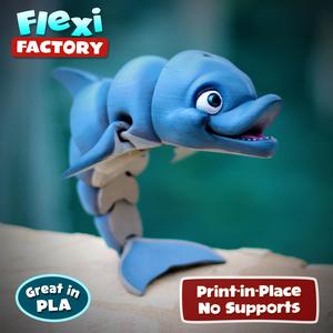 Cute Flexi Print-in-Place Dolphin with 3MF File Now Included!