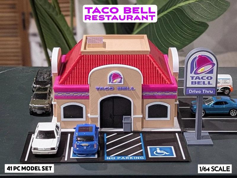 Retro Taco Bell Model Set - 1:64 Scale Diorama   
