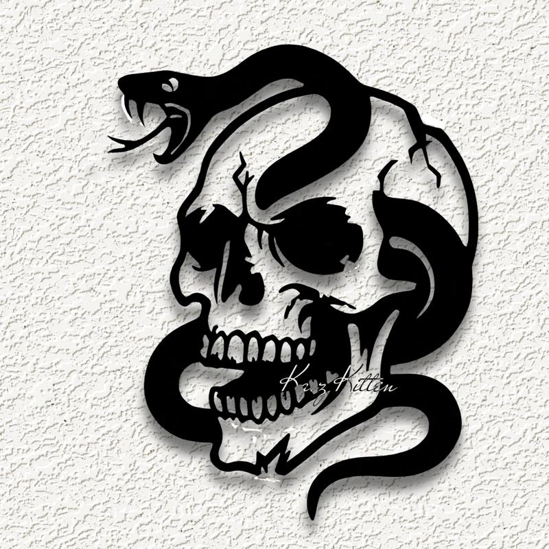 skull snake wall art home decor