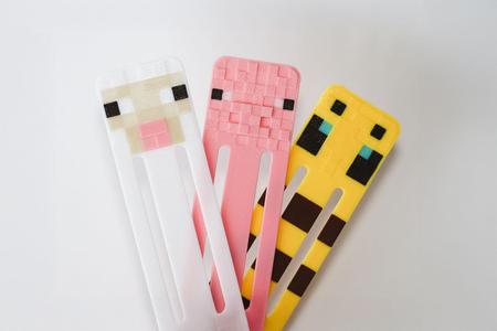 Minecraft Bookmark Sheep Pig Bee