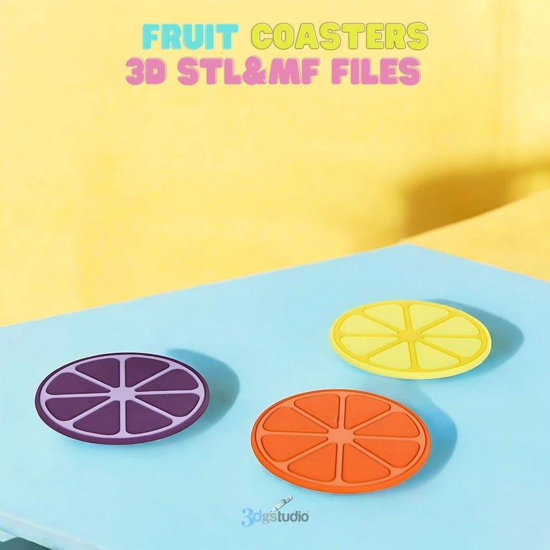 Fruit Coasters 3D Print Stl Files, Stl Files For 3D Printers, 3D Printer Items, Summer Coaster Decoration 3D Printable Print Files