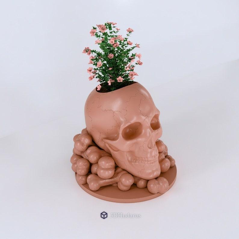 Skull and Bones Vase 3D STL Files, 3D Skull Print Files