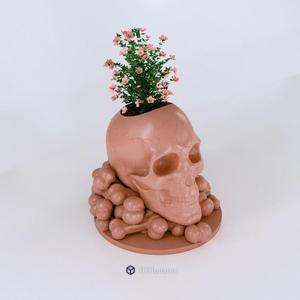 Skull and Bones Vase 3D STL Files, 3D Skull Print Files