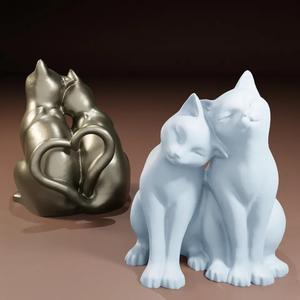 Smooth and Low Poly Cats with “heart tails”