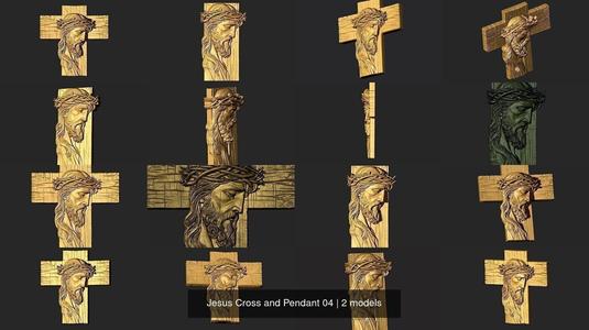 Jesus Cross and Pendant 04 3D Model Collection