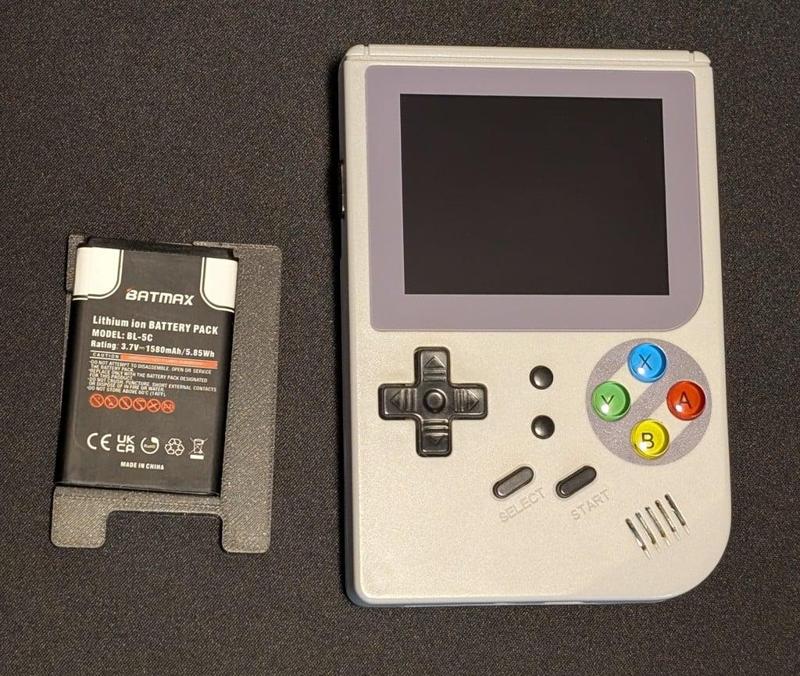 RG300 Handheld Game Console Angled BL-5C Battery Adapter