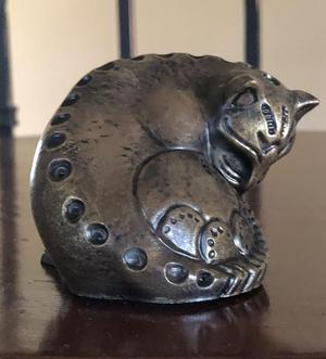 Pōpoki: the Good Luck Tiki cat (for Chris’s birthday)