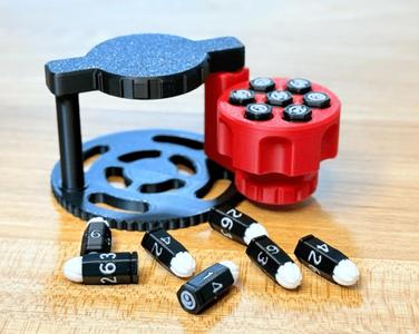 Revolver clip version of the dice set