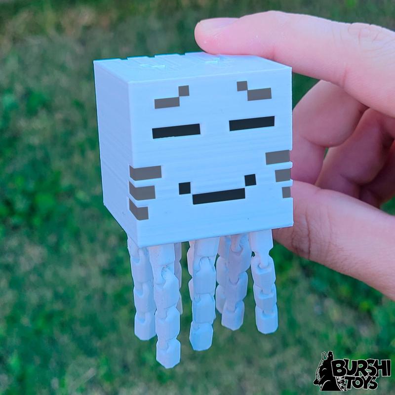HAPPY GHAST MINECRAFT FLEXI ARTICULATED TOY (3mf Included)