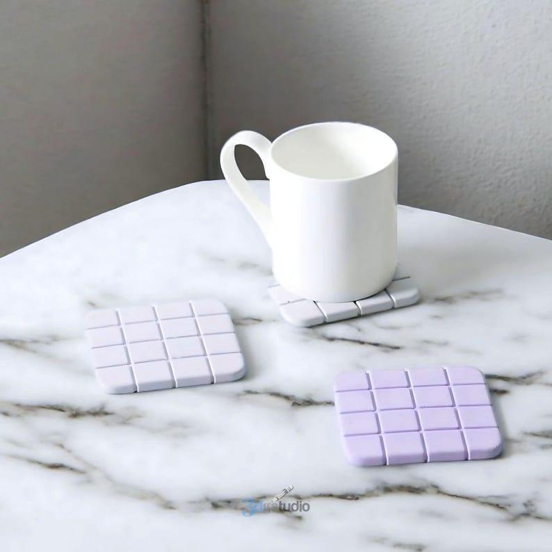 Grid Coaster 3D Stl Files, Coaster 3D Print Files, 3D Printer Items