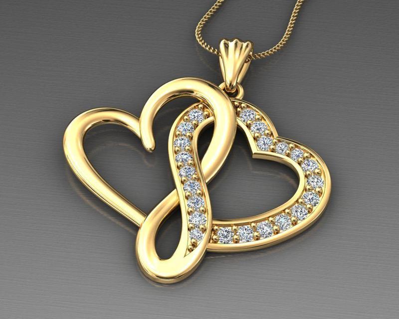 heart pendant infinity love diamond