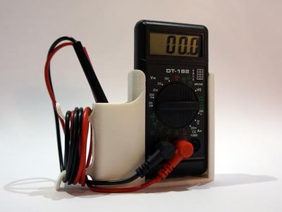 Multimeter holder (pegboard or wall mounted)